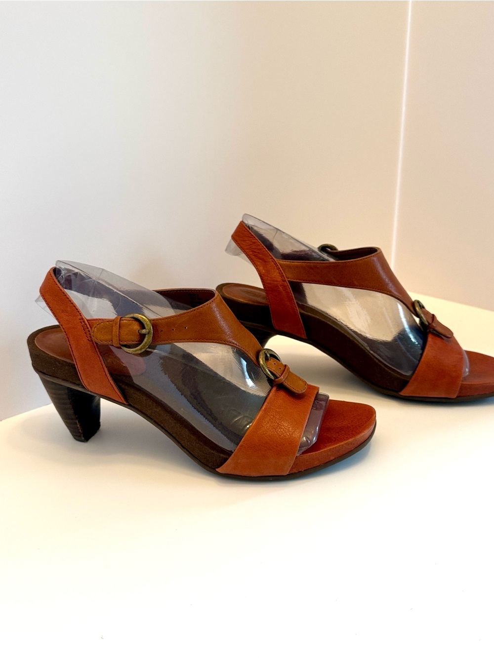 Aetrex Essence Tanya T-Strap Orthotic Sandals Ginger/Wheat EJ402 Womens Size 7 - Picture 3 of 12